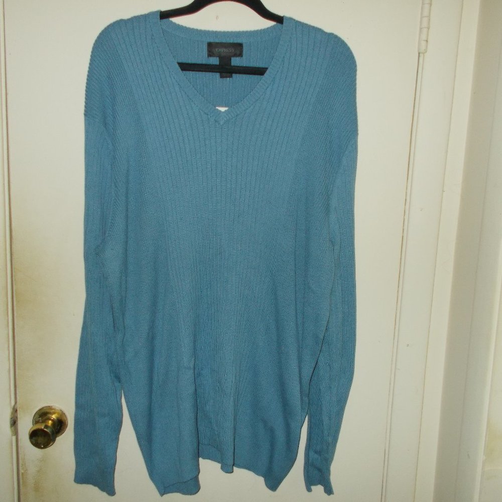 Express Men's Sweater Blue Shade Size XXL New With Tags Final